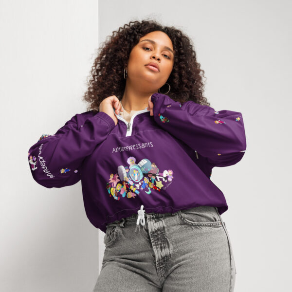 Women’s cropped windbreaker Antidepressants by Olga Schembri - Image 10