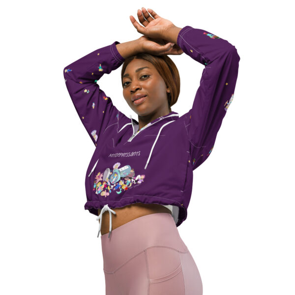 Women’s cropped windbreaker Antidepressants by Olga Schembri - Image 5