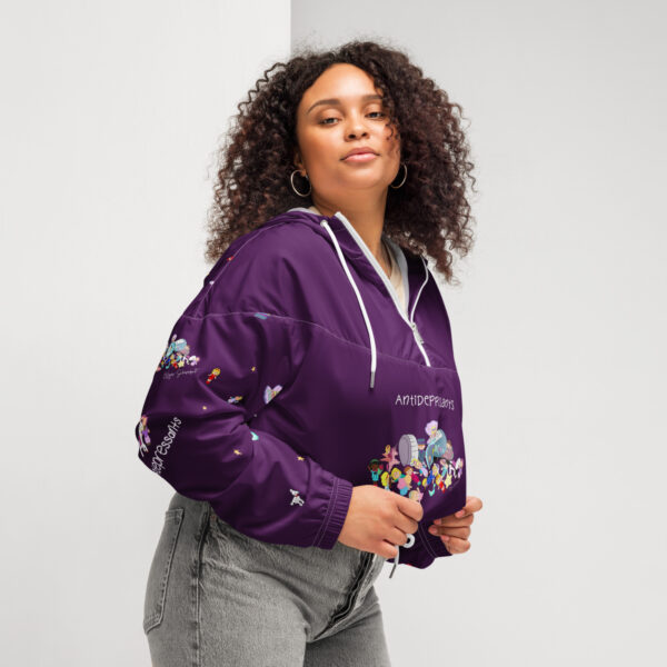 Women’s cropped windbreaker Antidepressants by Olga Schembri - Image 2