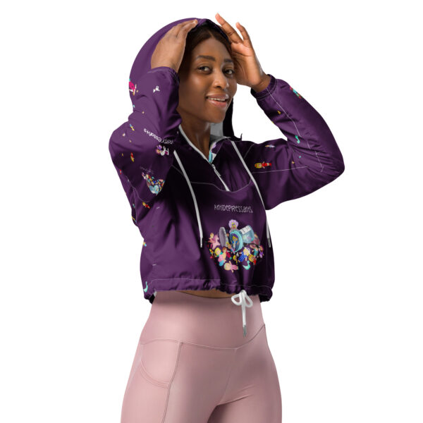 Women’s cropped windbreaker Antidepressants by Olga Schembri - Image 9