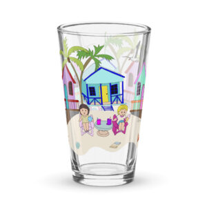 Polly & Friends Beach Vibes – Shaker Pint Glass (Sip like it’s summer in the ‘90s.)