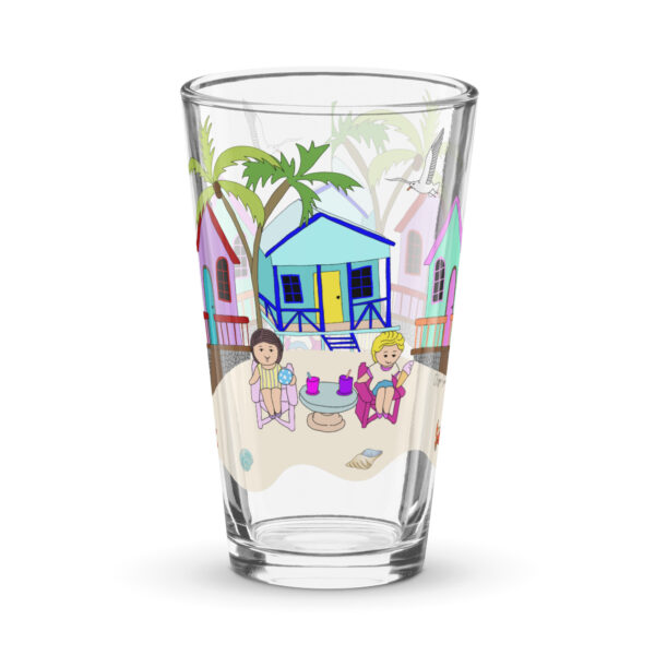 Polly & Friends Beach Vibes – Shaker Pint Glass (Sip like it’s summer in the ‘90s.)