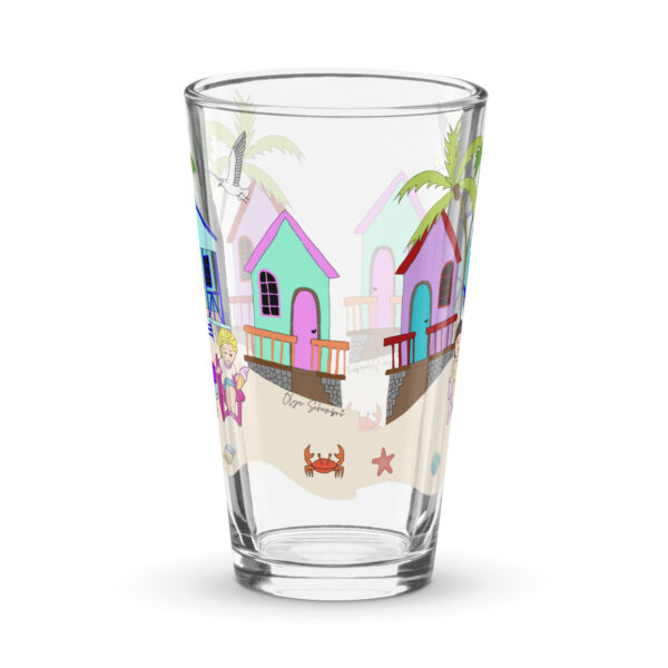 Polly & Friends Beach Vibes – Shaker Pint Glass (Sip like it’s summer in the ‘90s.) - Image 4